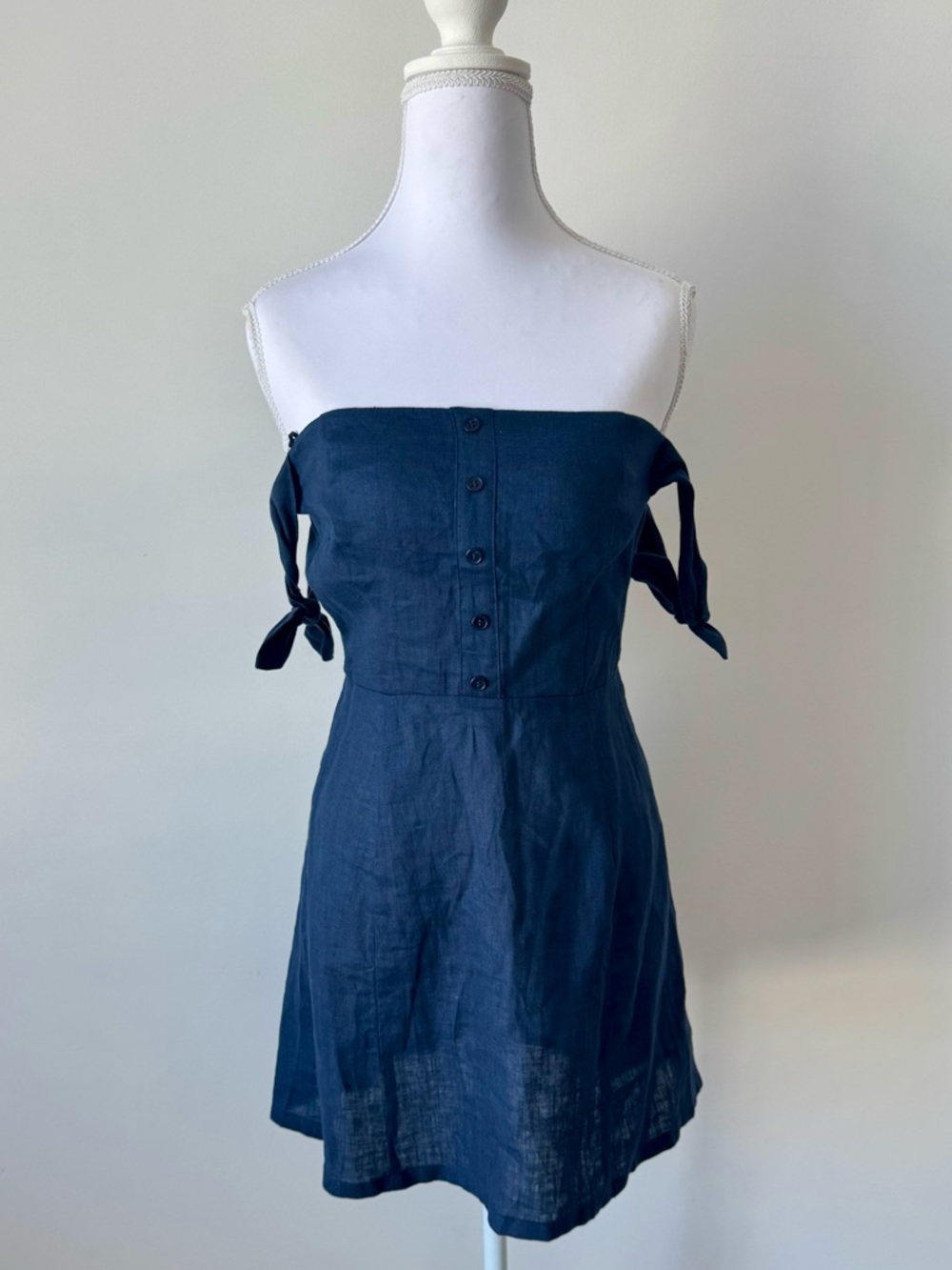 Reformation Linen Mini Dress - Navy - Vintage Label 🌊